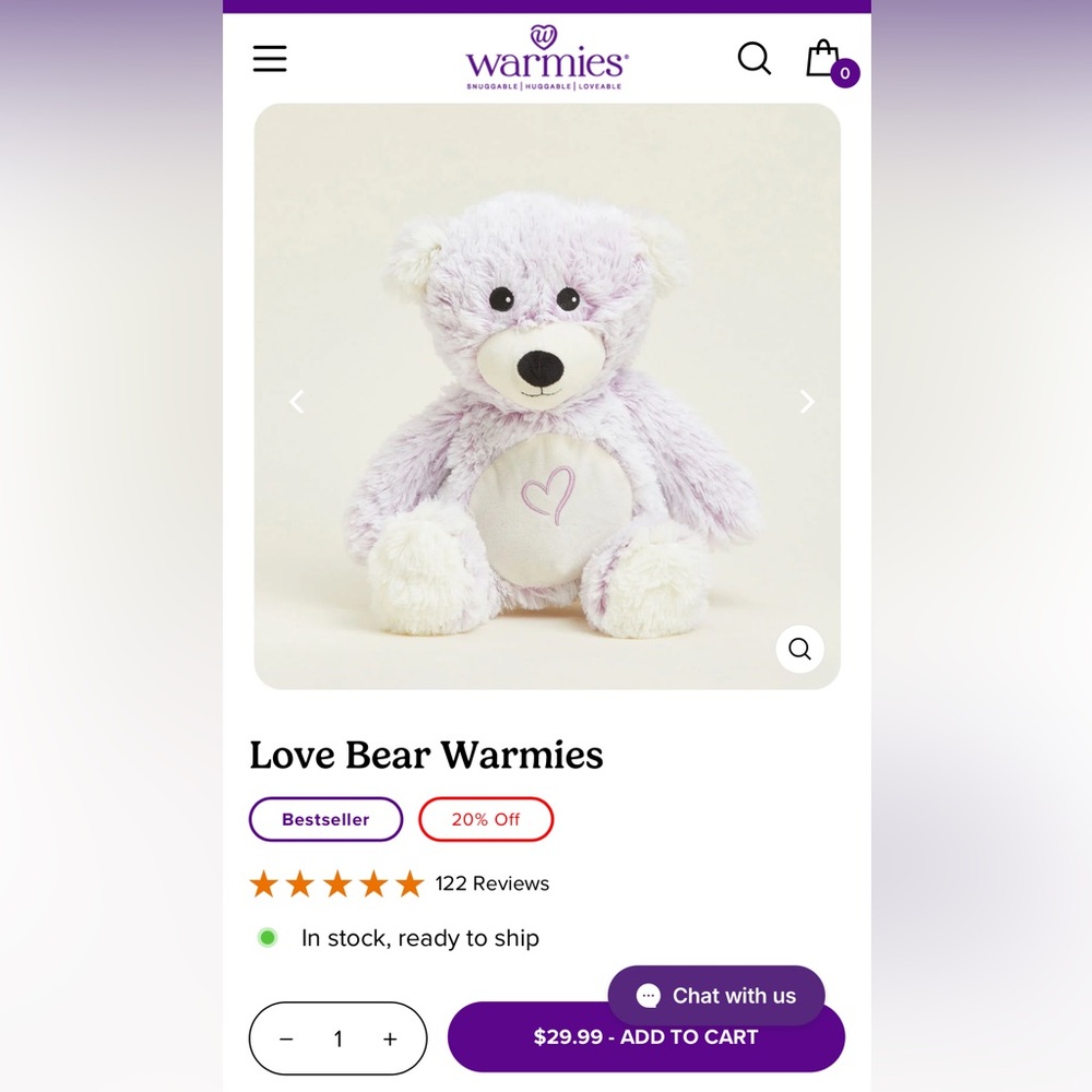 Brand new Warmies teddy bear!